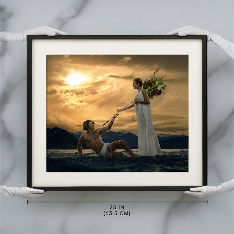 Museum-Grade Brilliance Precision-cut archival mat and hand-finished hardwood frame embrace a pan...