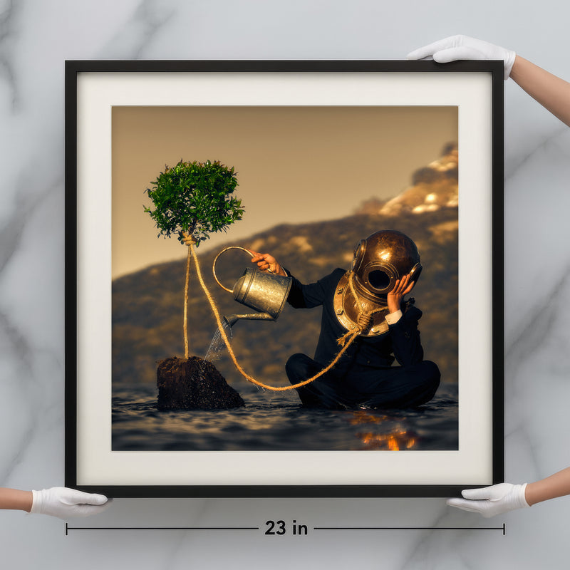 Museum-Grade Brilliance Precision-cut archival mat and hand-finished hardwood frame embrace a pan...