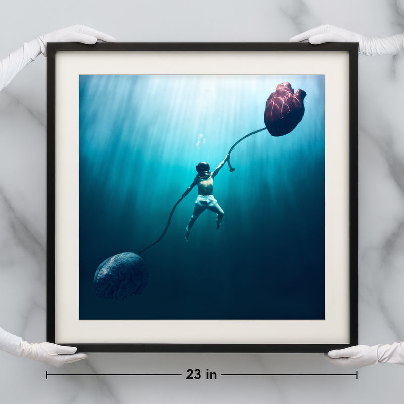 Museum-Grade Brilliance: Precision-cut archival mat and hand-finished hardwood frame embrace a pa...