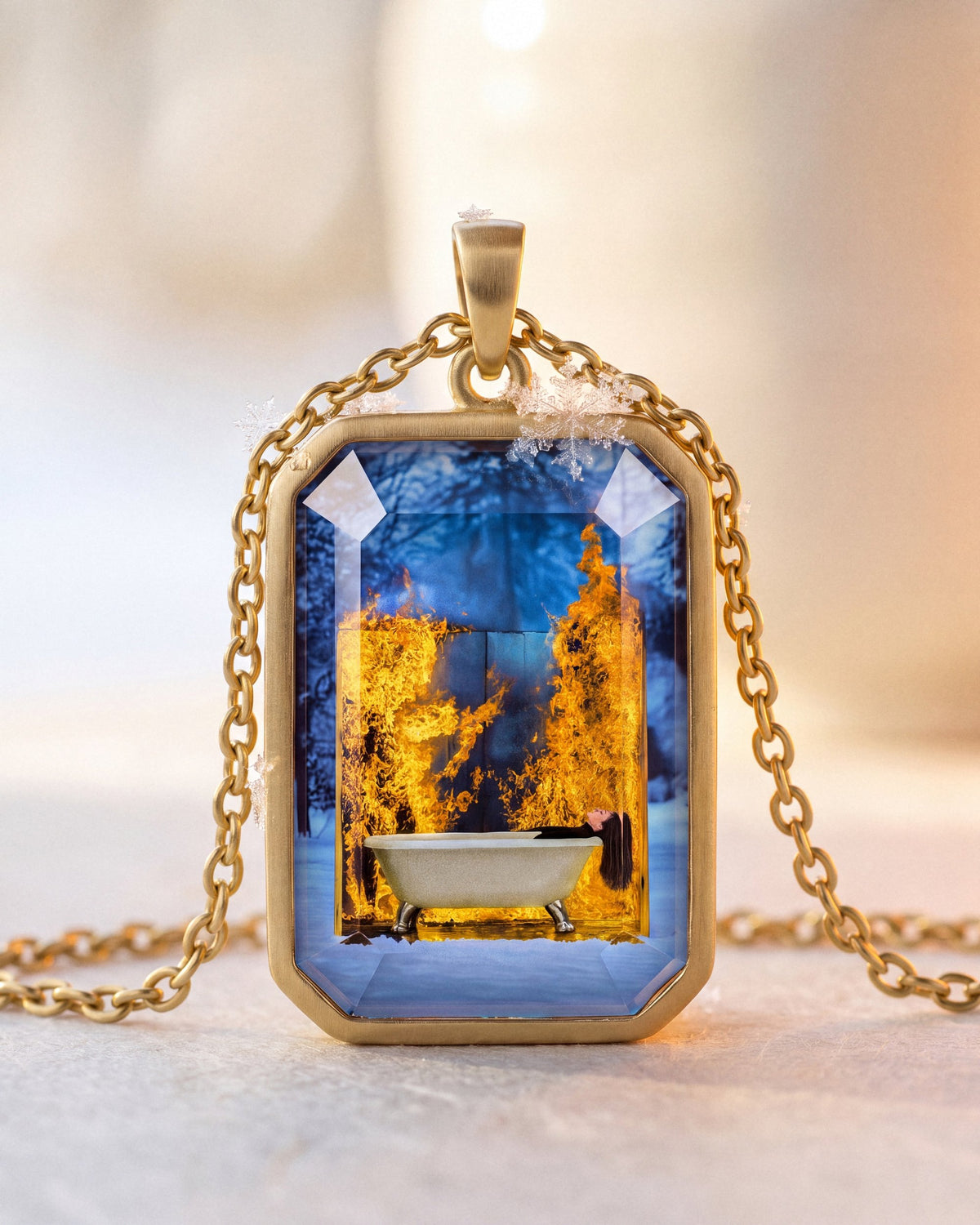 The Girl Who Burned, the Amulet by Mirrors by Viulet, the crystal, firelight
