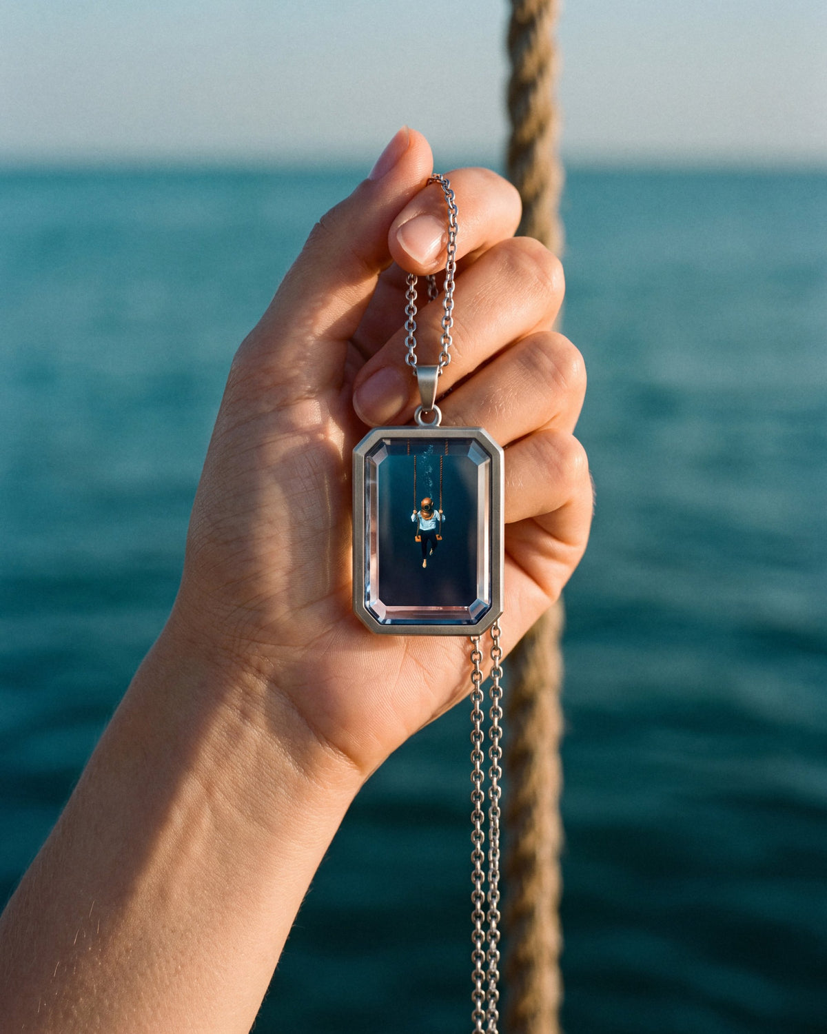 The Observer, the Amulet by Mirrors by Viulet, held to the light