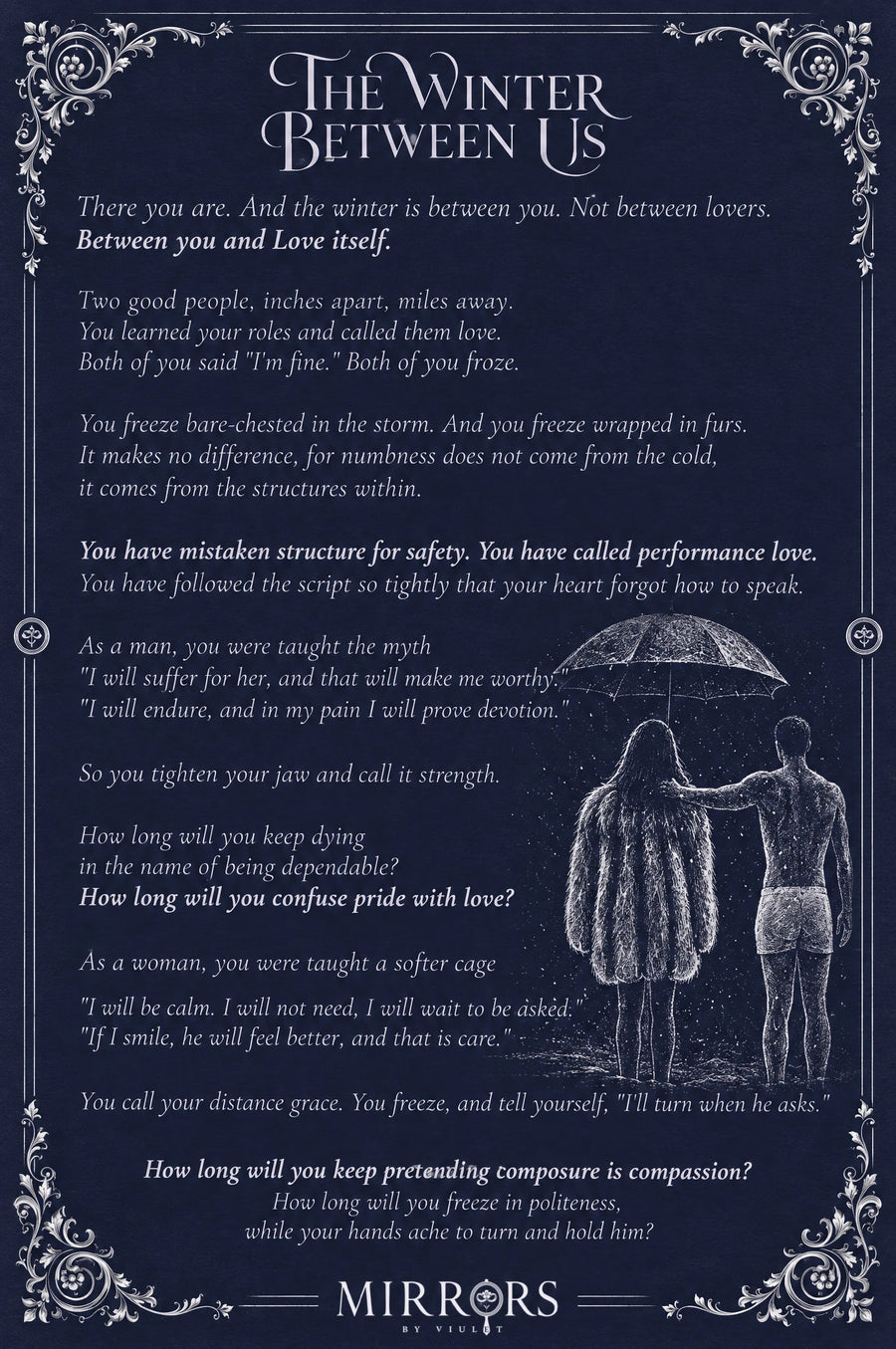 The illustrated manuscript for The Winter Between Us